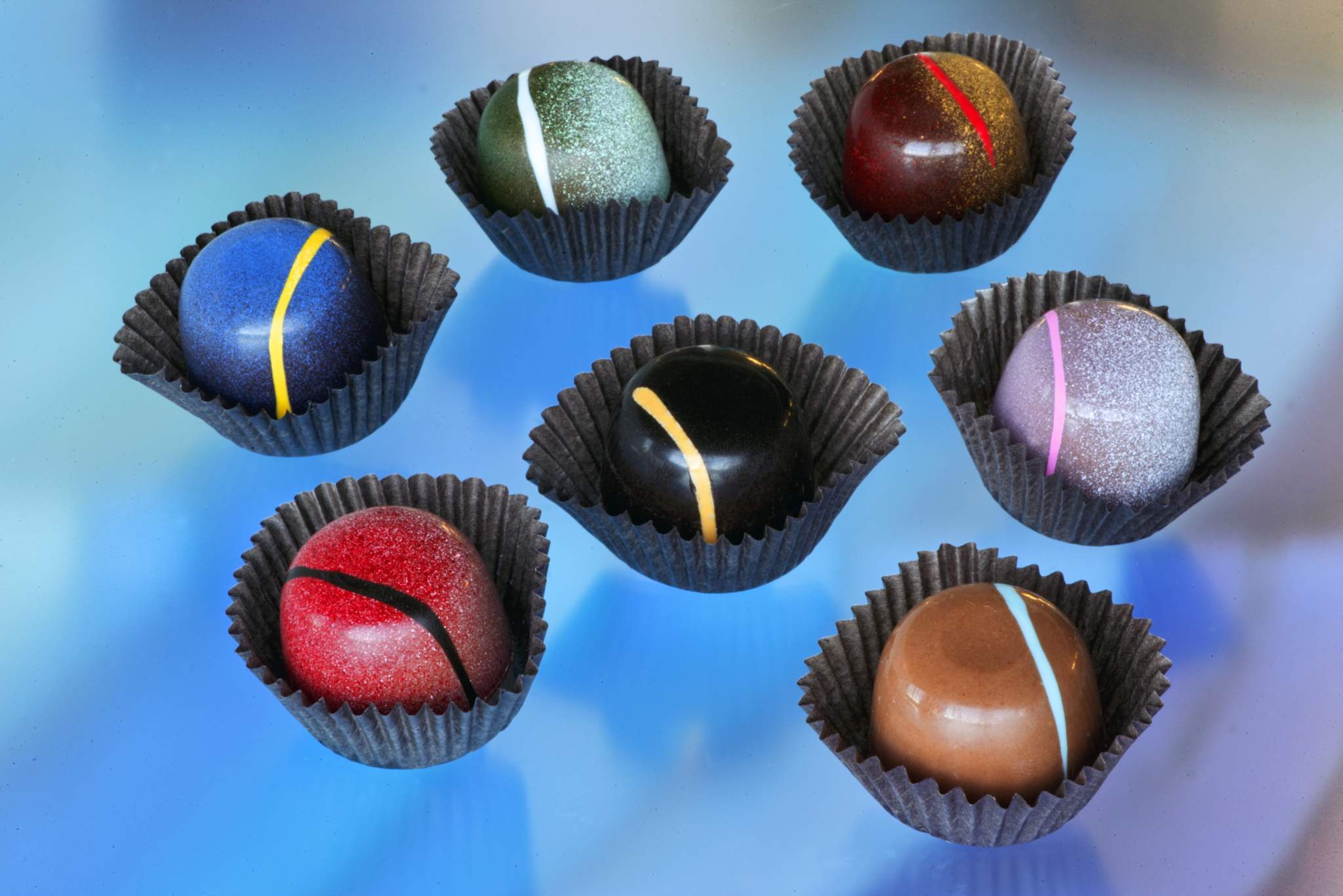 Commercial Photography: Blue Table Chocolates